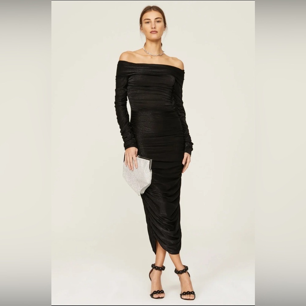 Bronx and Banco- Amara Off the Shoulder Ruched Dress. Size M/ US 6